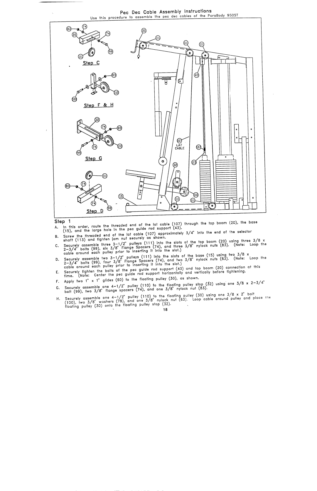 ParaBody 950 st manual Step F & H 