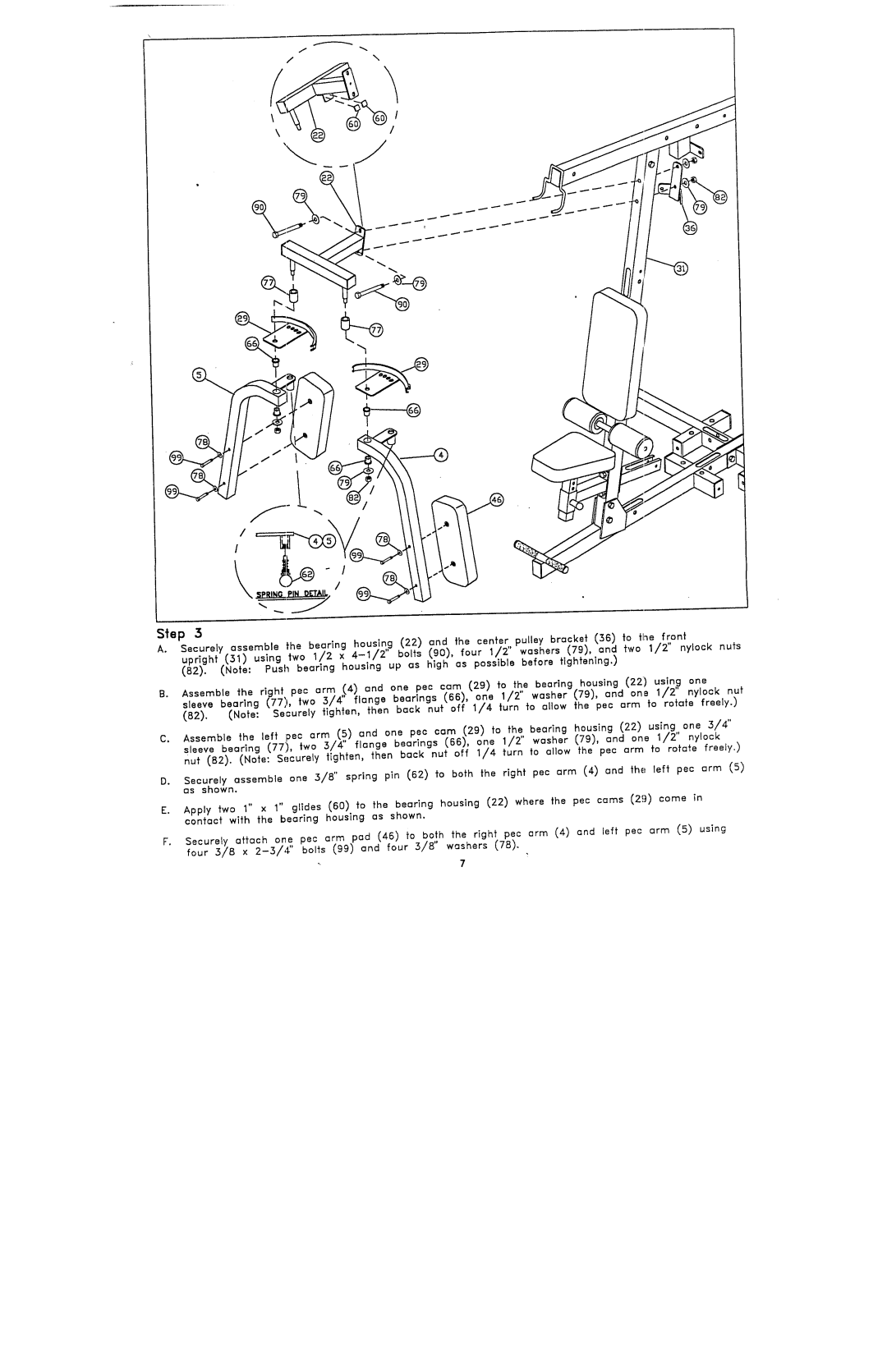 ParaBody 950 st manual Four3/8 × 2-3/,~bo~ts99 andfour3/8 washers78 