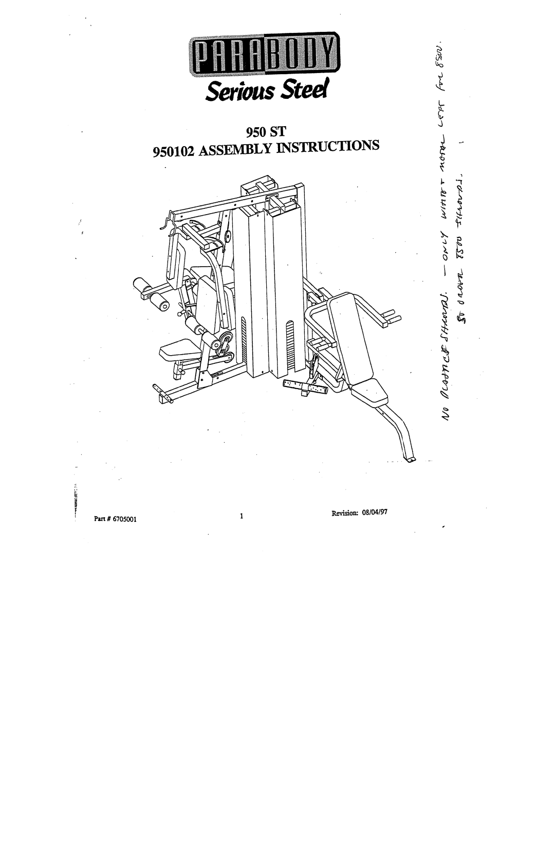 ParaBody 950102 manual SeriousSteel 