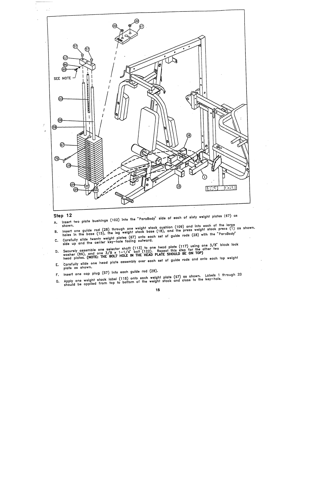 ParaBody 950102 manual Assemble one selector 