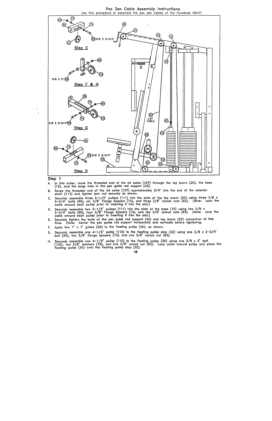 ParaBody 950102 manual Step F & H 