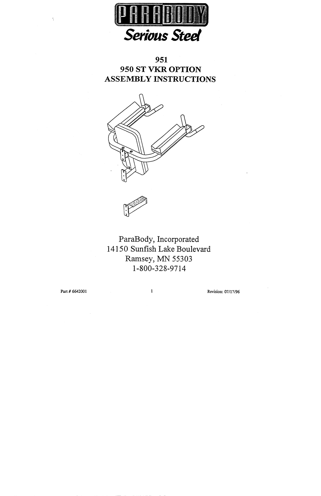 ParaBody 951 manual SeriousSteel 