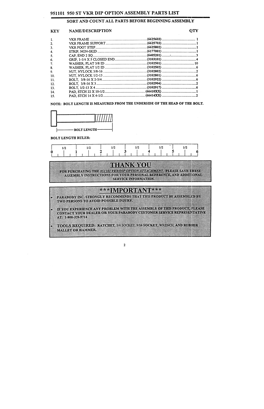 ParaBody 951 manual Iiiil 