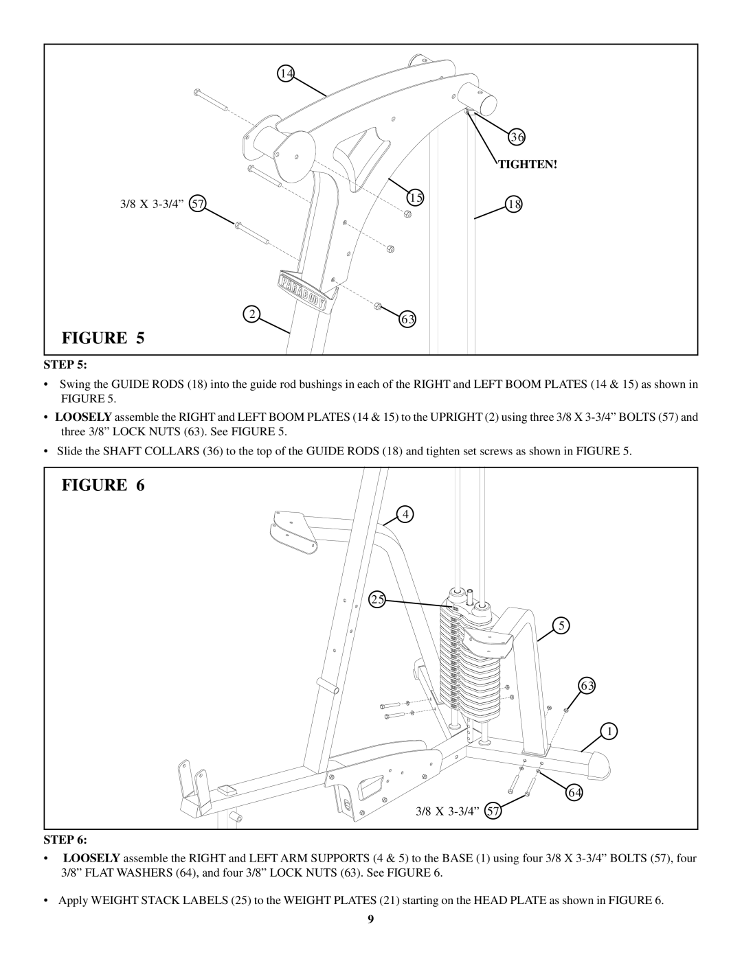 ParaBody cm3 manual Tighten 