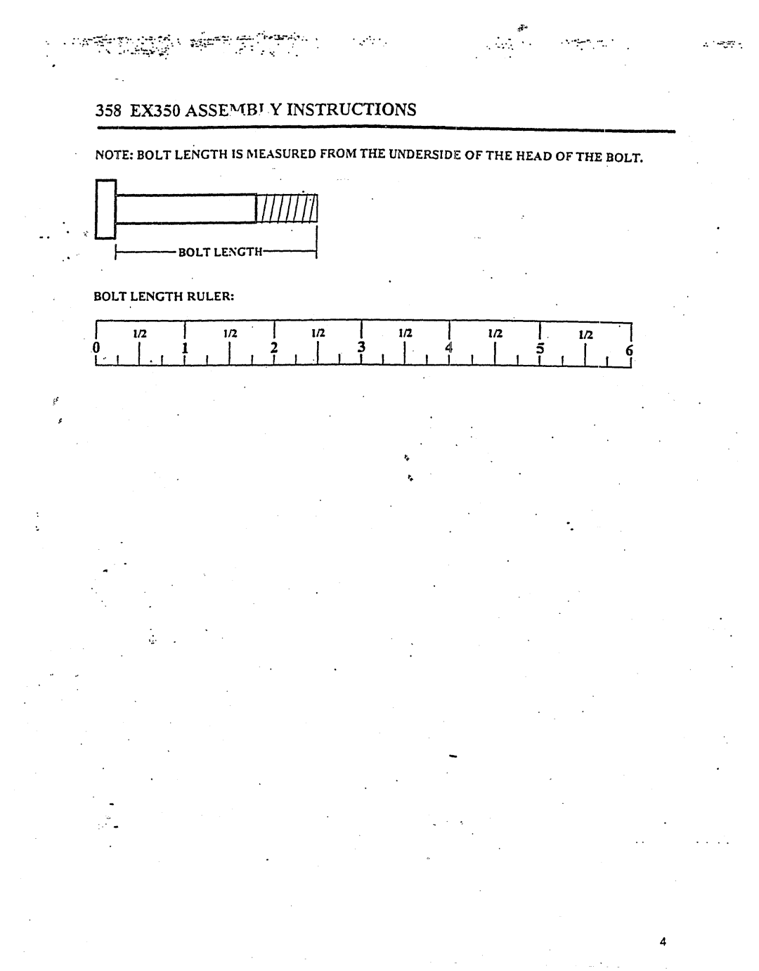 ParaBody ex 350 manual Iii!!ii-il, Bolt Length Bolt Length Ruler 