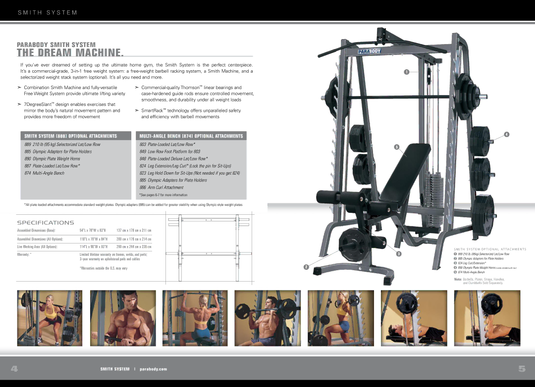 ParaBody Free Weight Smith System manual Dream machine 