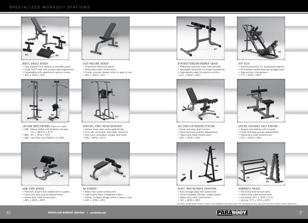 ParaBody Free Weight Smith System manual E C I a L I Z E D W O R K O U T S T a T I O N S 