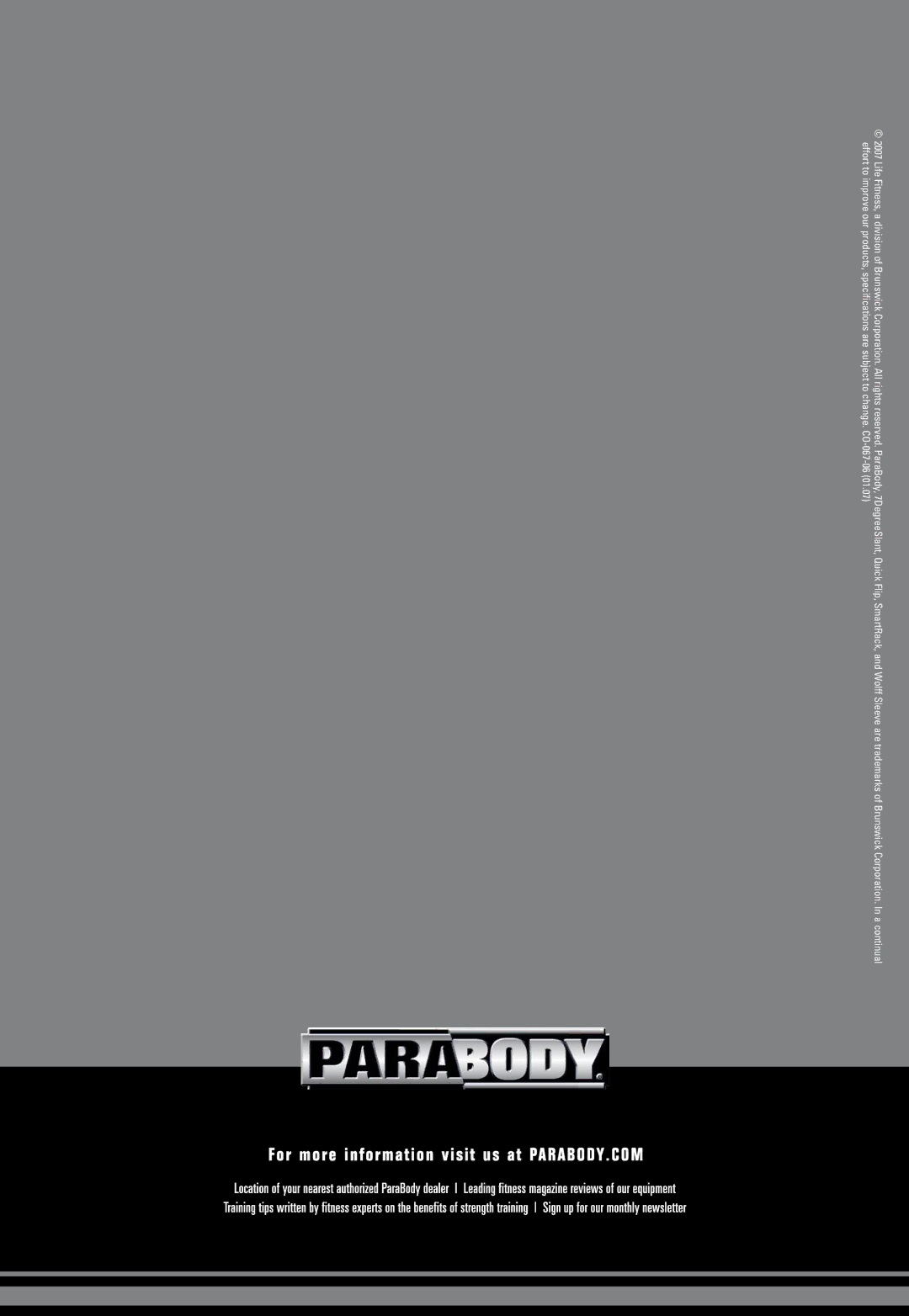 ParaBody Free Weight Smith System manual 