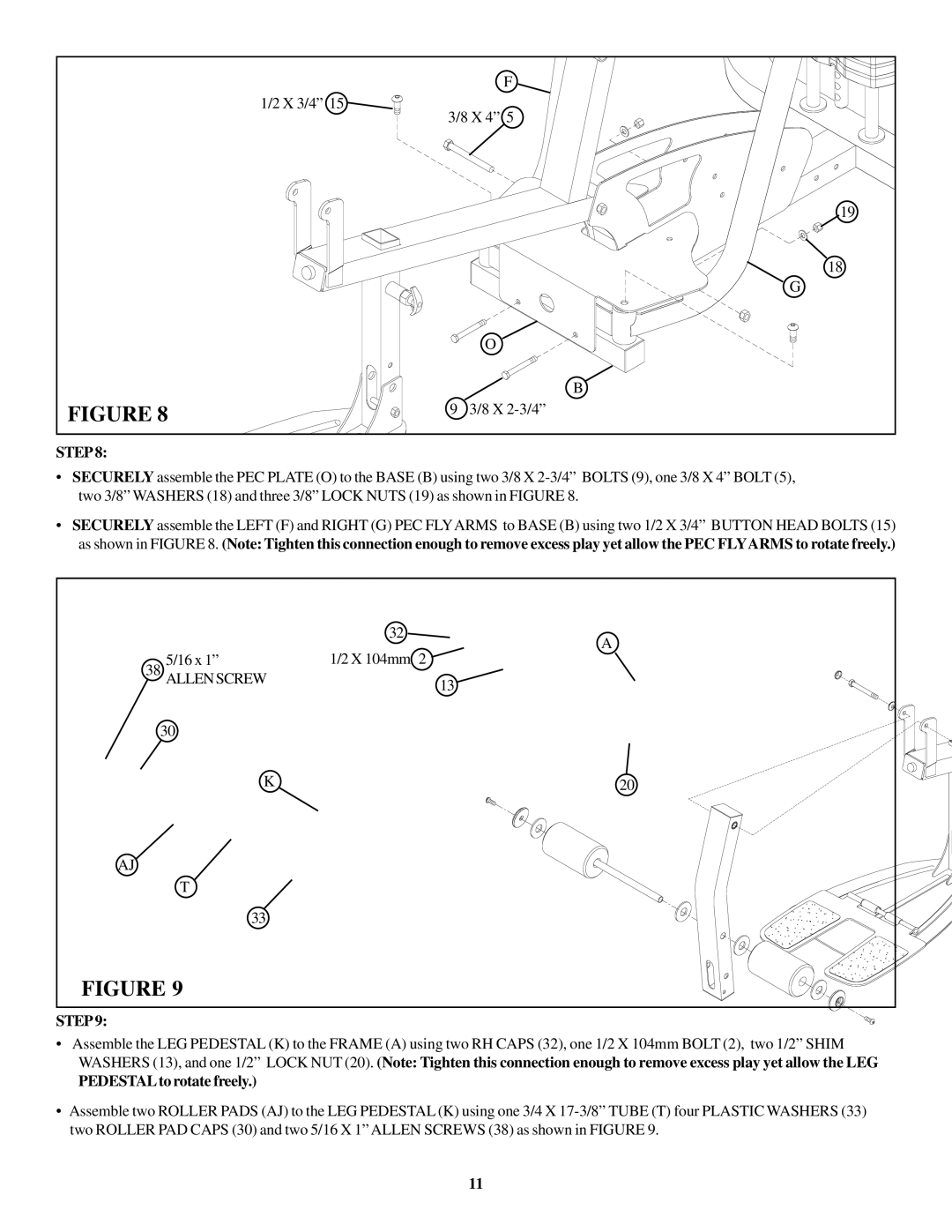 ParaBody GS4 manual PEDESTALto rotate freely 