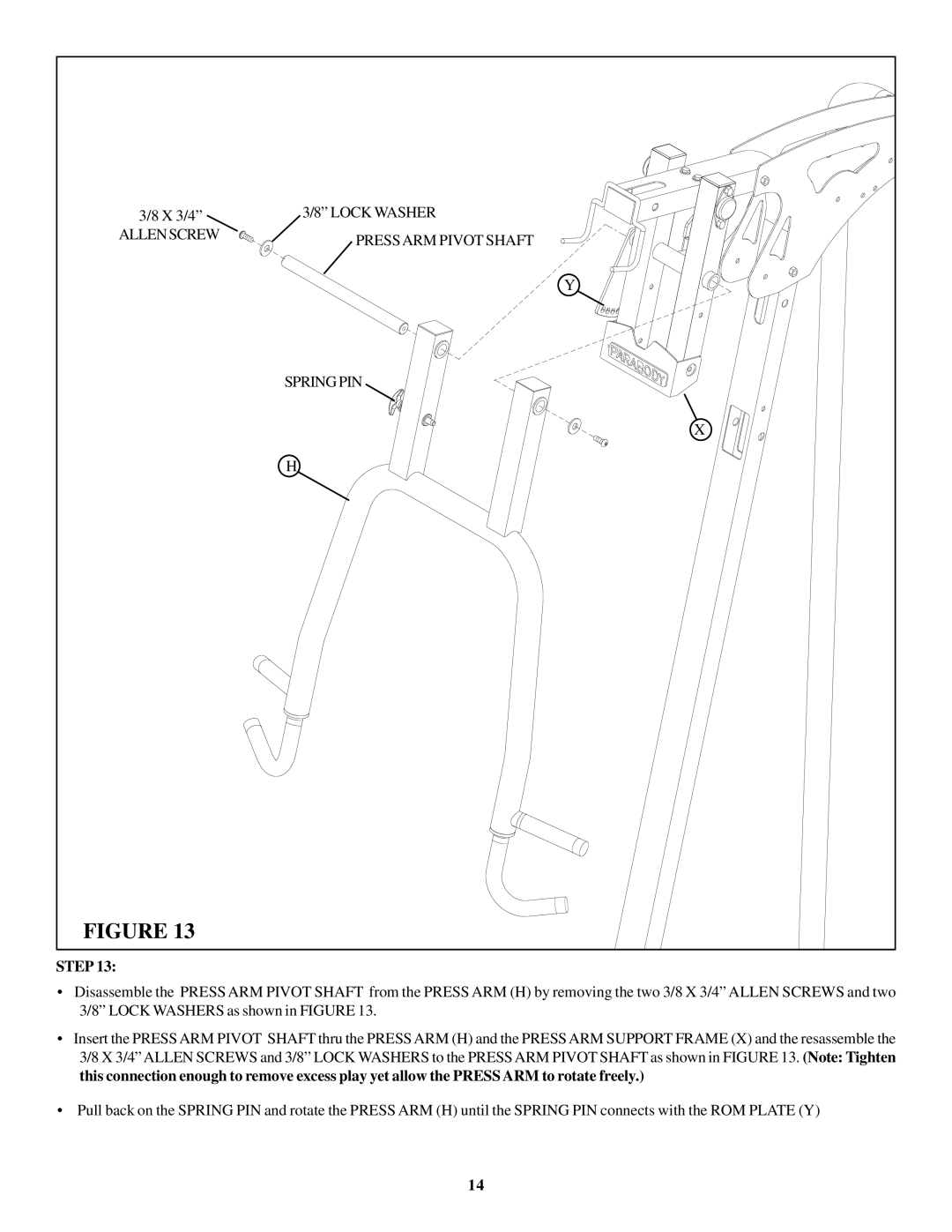 ParaBody GS4 manual Lock Washer 