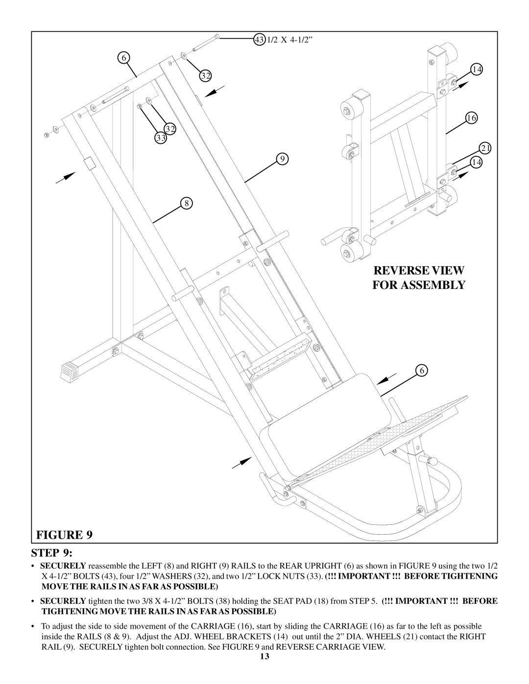 ParaBody Hip Sled System manual Reverse View 