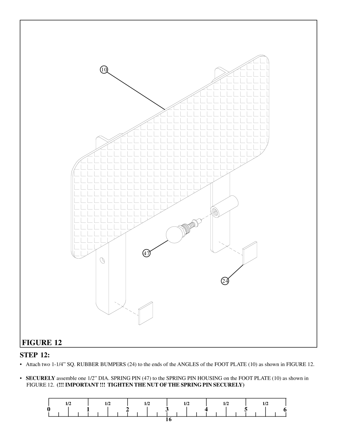 ParaBody Hip Sled System manual Important !!! Tighten the NUT of the Spring PIN Securely 