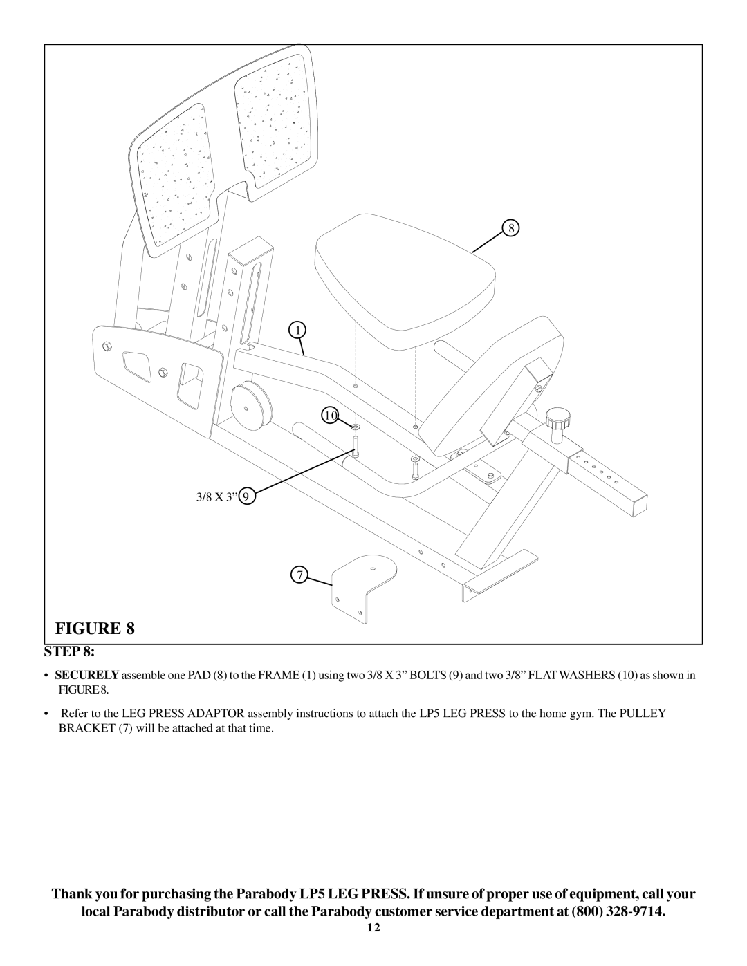 ParaBody Leg Press 5 manual X 3 