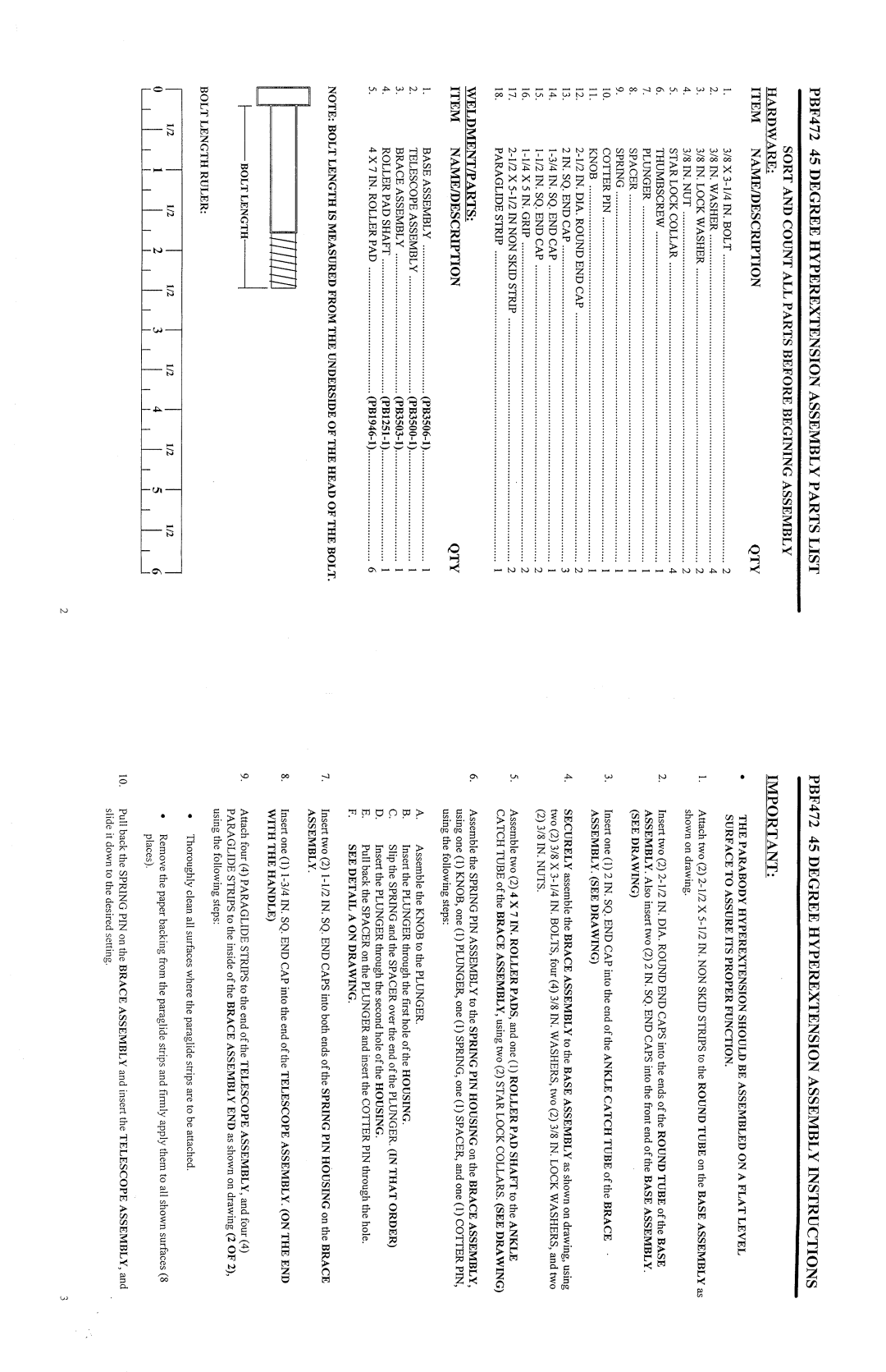 ParaBody PBF 472 manual 