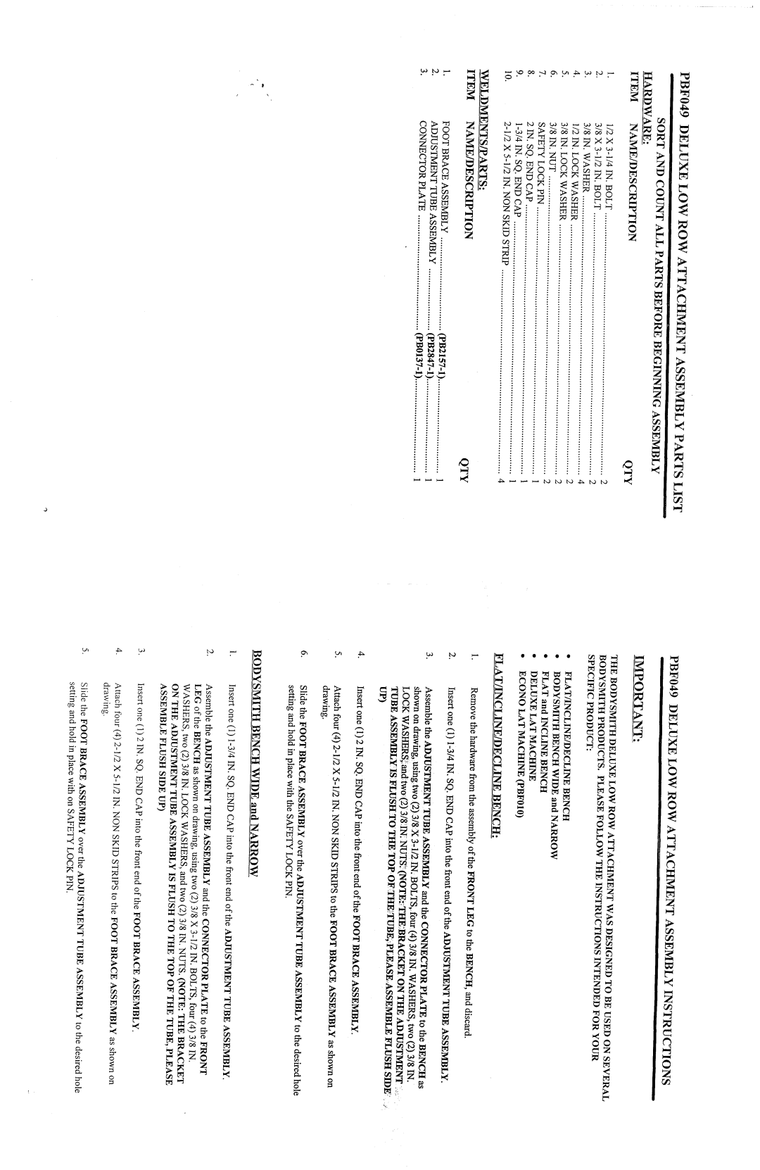 ParaBody PBF049A manual 