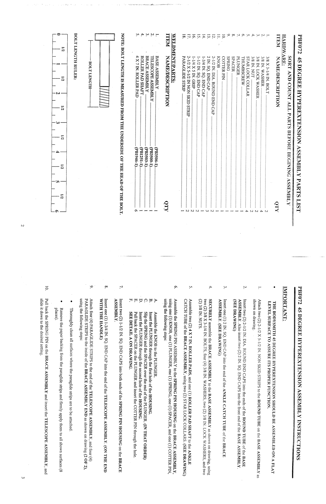 ParaBody PBF072 manual 