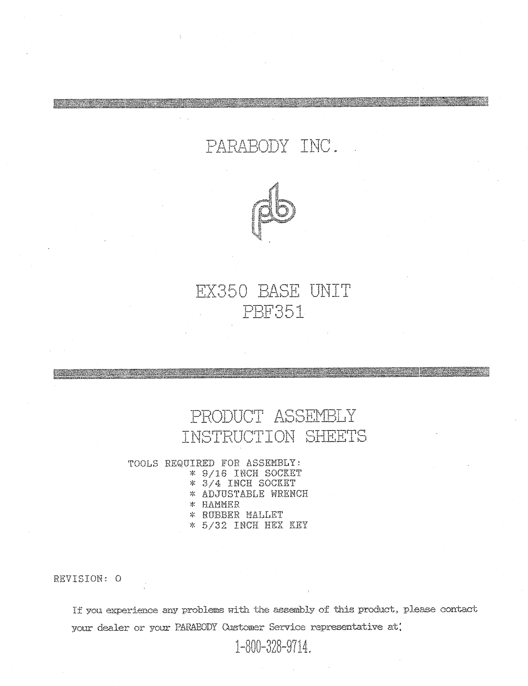 ParaBody PBF351 manual Required 