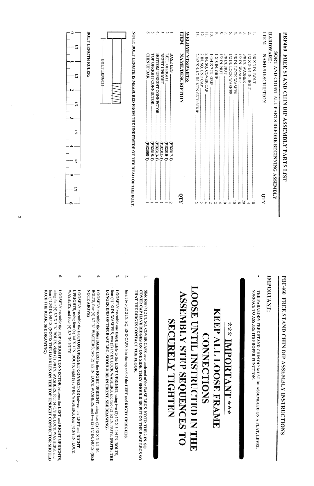 ParaBody PBF460 manual ¯ -t 