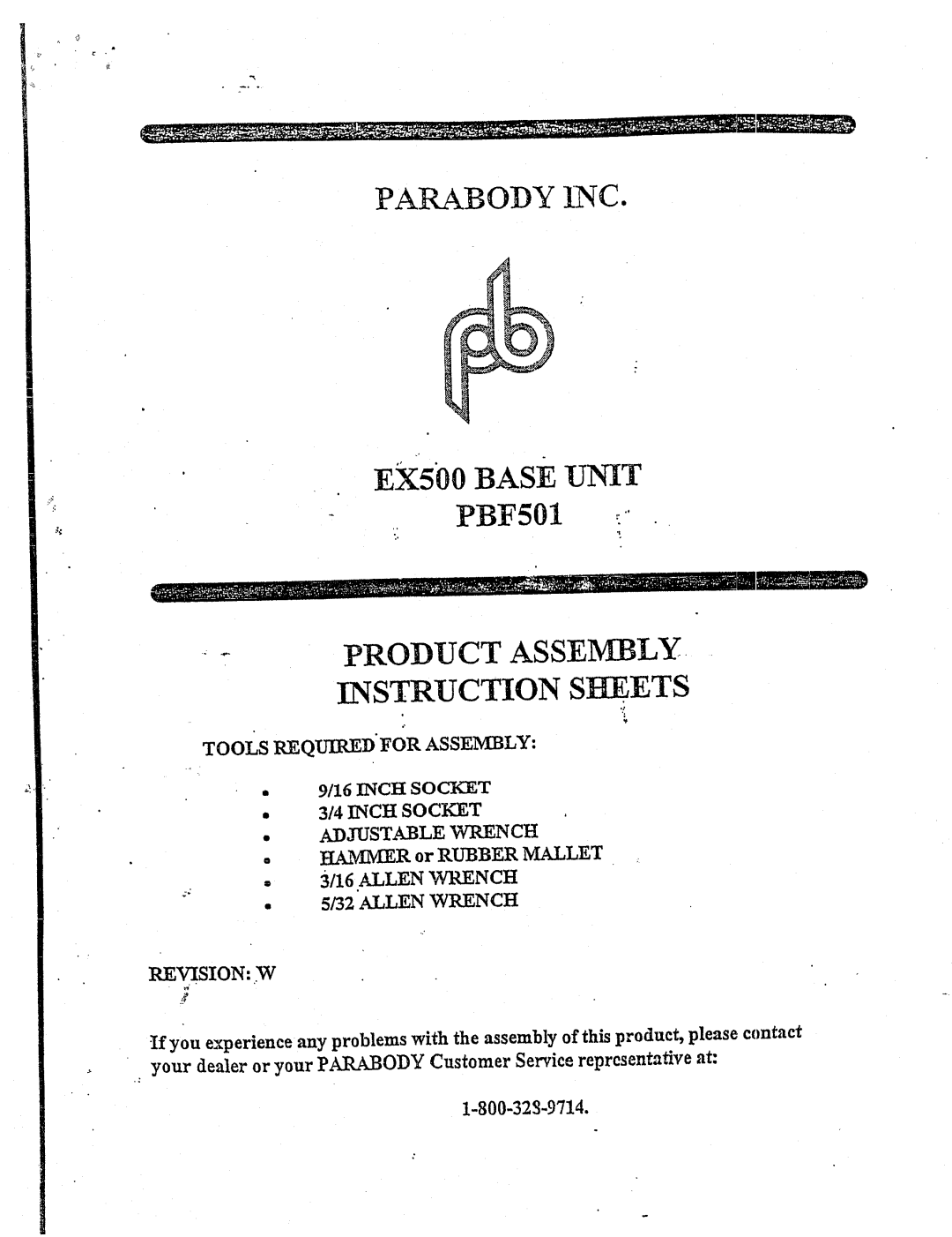 ParaBody PBF501 manual EXS00 Base Unit 