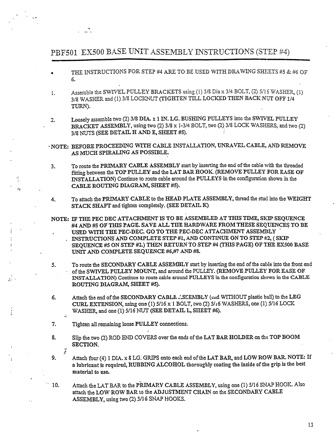 ParaBody PBF501 manual PBFS01 EXS00 Base Unit Assembly Instructions iL~i~r ~, Cable Routing DIAGRAM, Sheet #5 