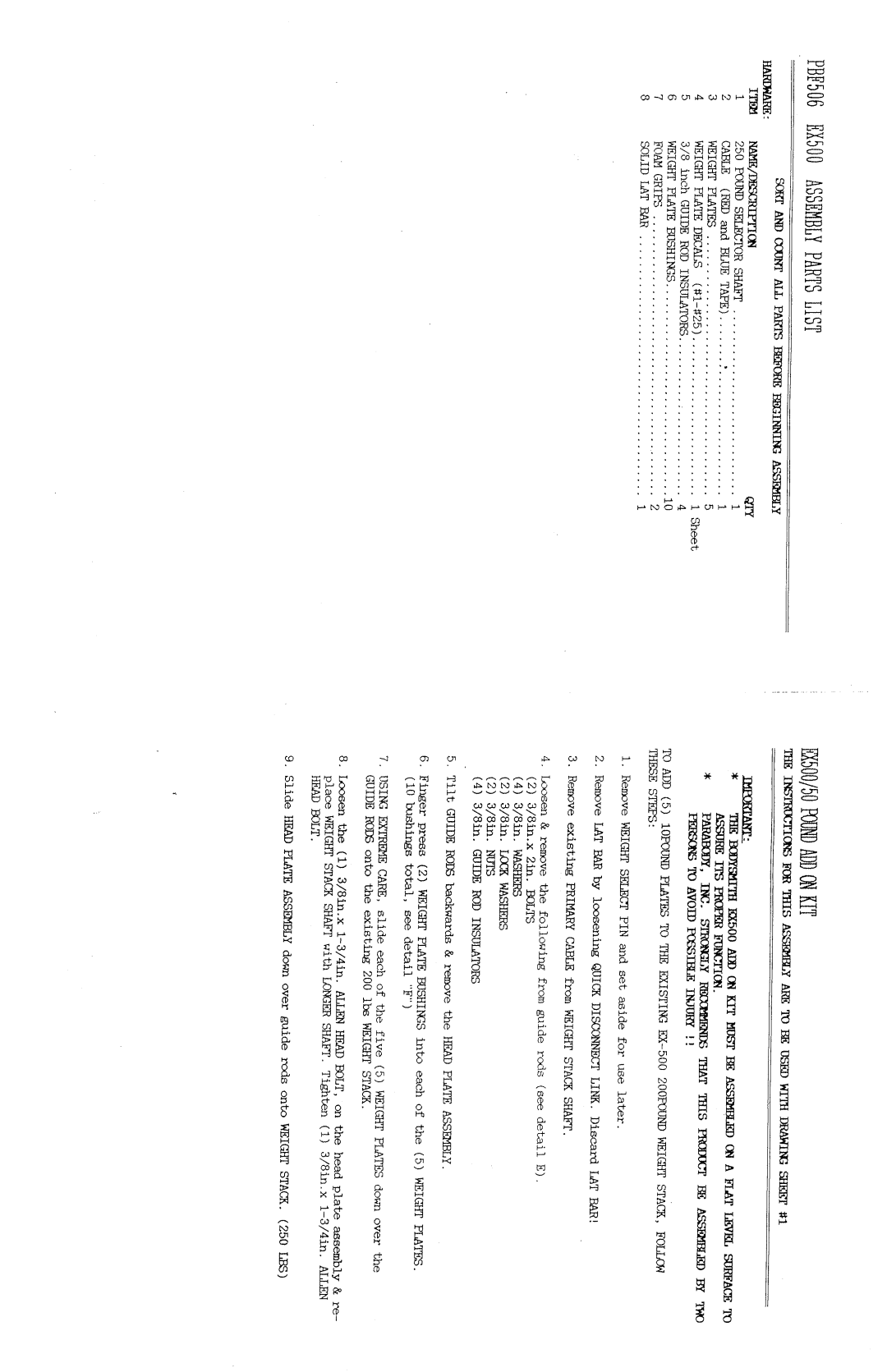 ParaBody PBF506 manual 