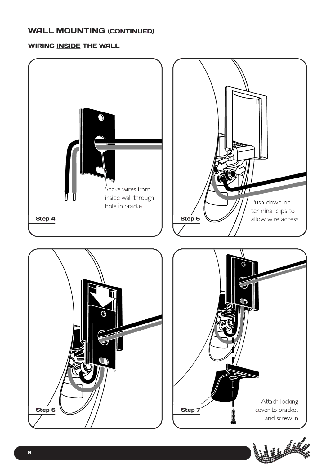 Paradigm 100, Cinema Speaker Systems, 400, 200 owner manual Wiring Inside the Wall 