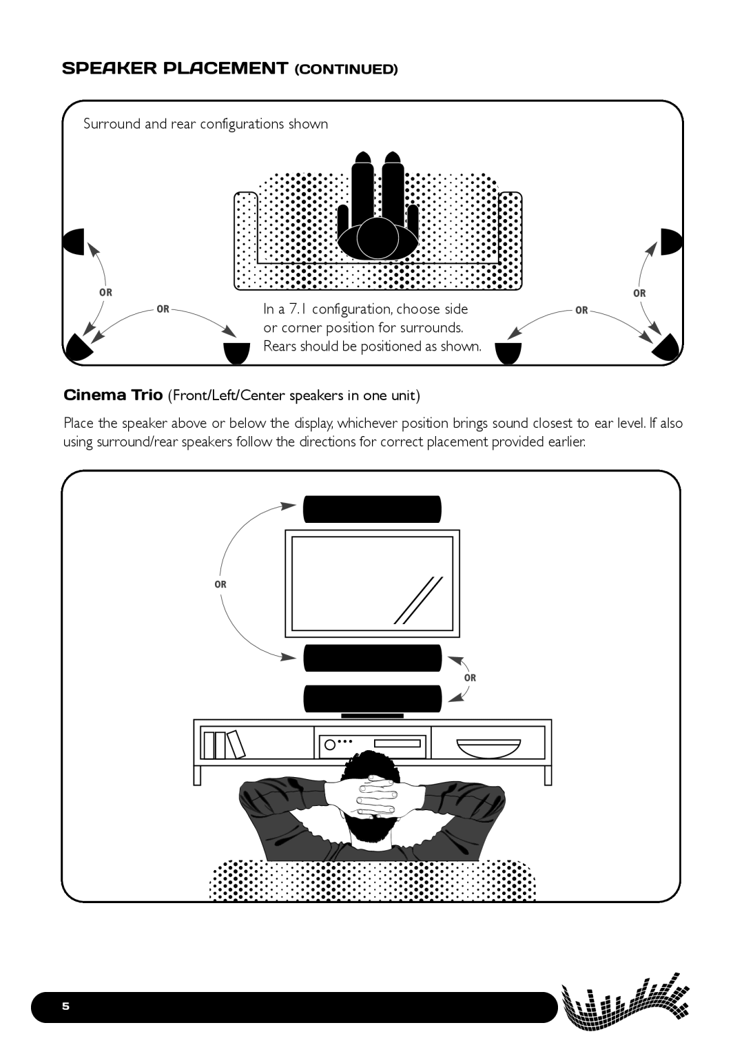 Paradigm 100, Cinema Speaker Systems, 400, 200 owner manual Speaker Placement 