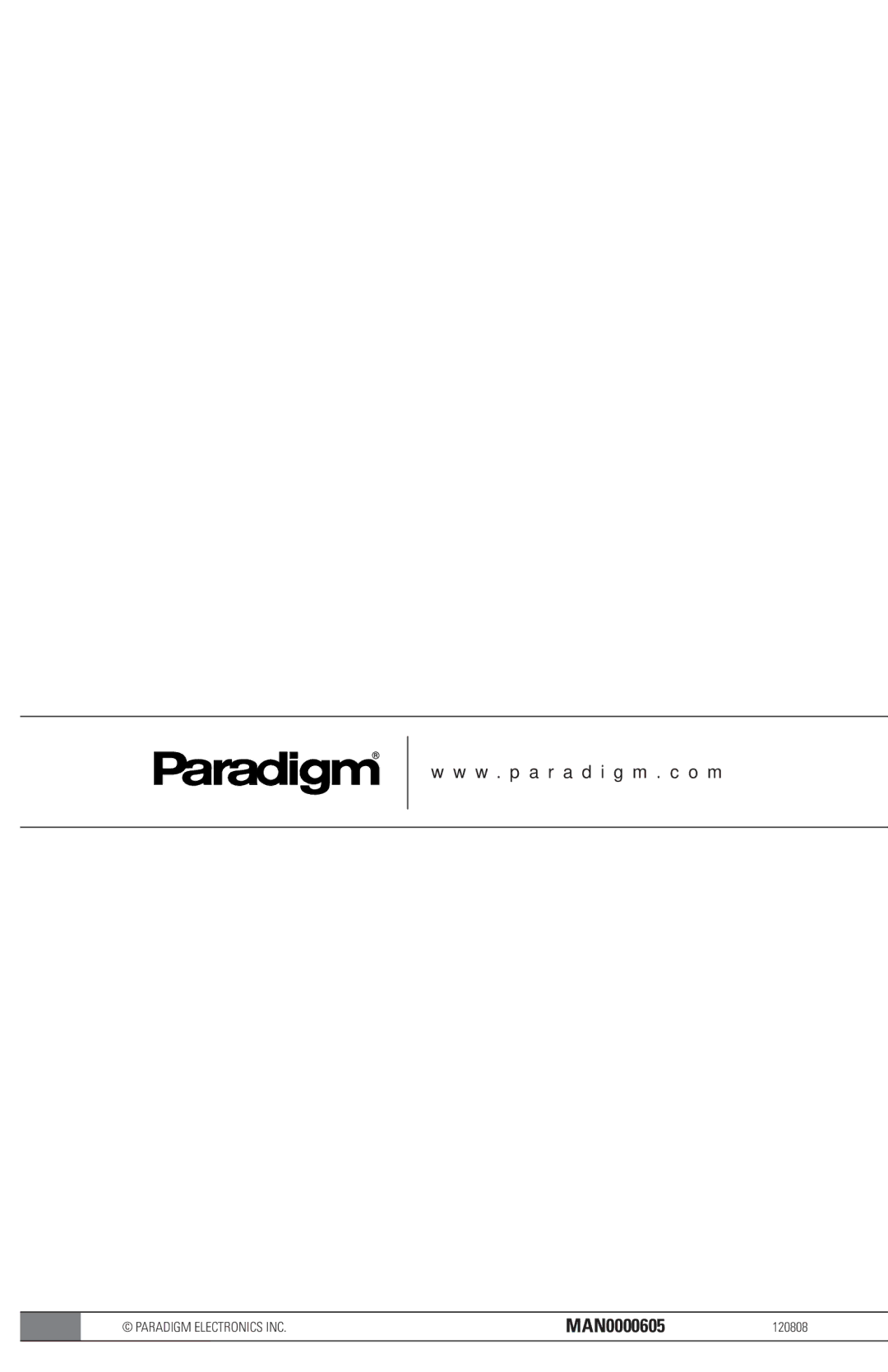 Paradigm OM-605, IN-WALL SUBWOOFERS owner manual MAN0000605 