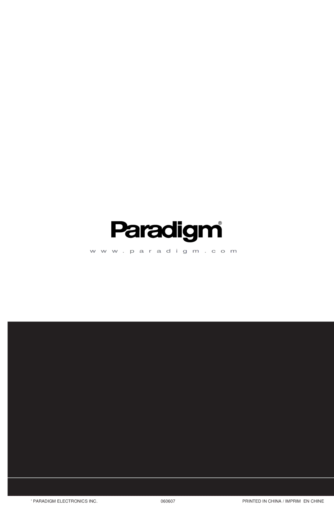 Paradigm Stylus Outdoor Speakers, 270, OM-121 owner manual W . p a r a d i g m . c o m 