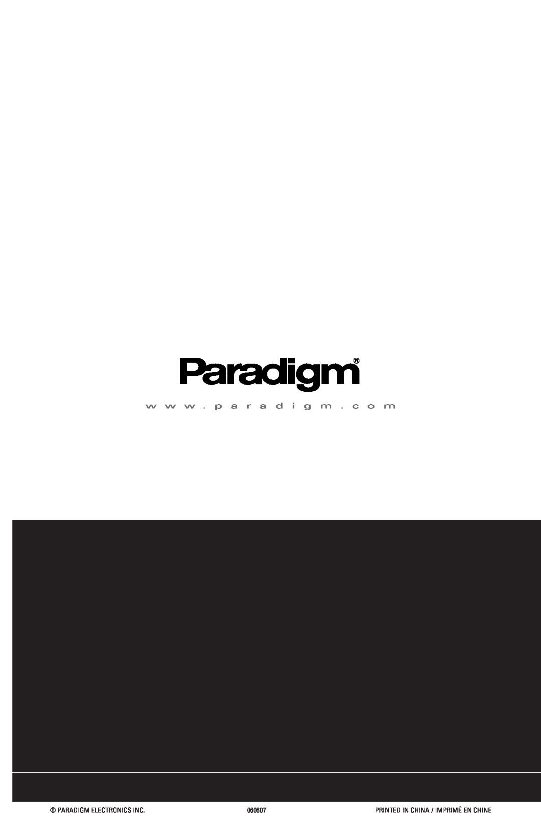 Paradigm Stylus Outdoor Speakers, 270, OM-121 owner manual w w w . p a r a d i g m . c o m, Paradigm Electronics Inc, 060607 