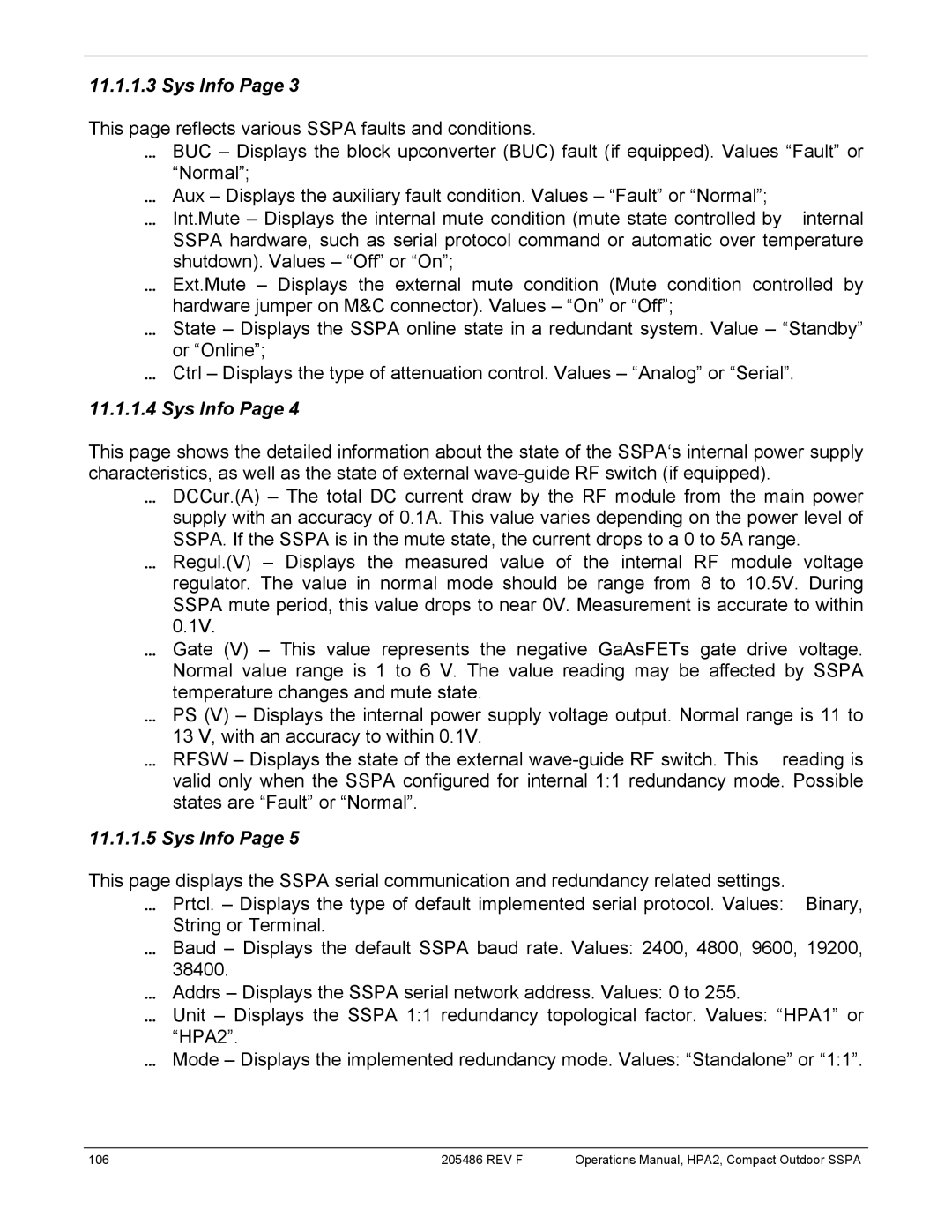 Paradise 205486 REV F manual REV F Operations Manual, HPA2, Compact Outdoor Sspa 