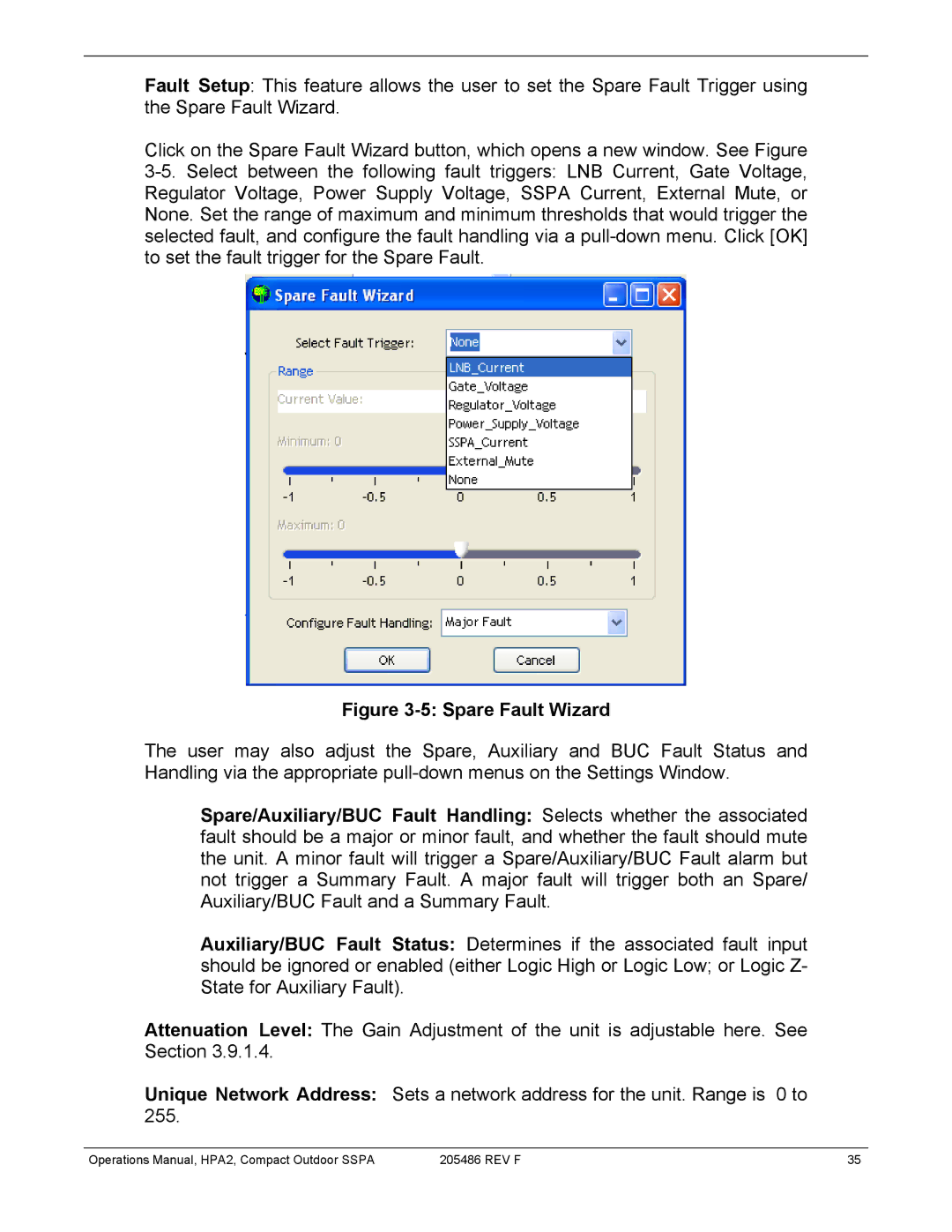 Paradise 205486 REV F manual Spare Fault Wizard 