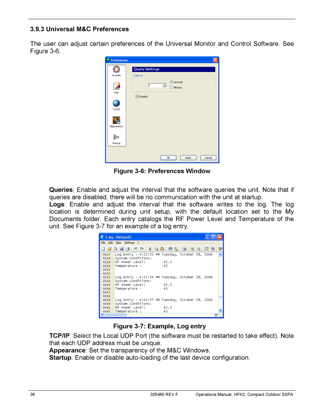 Paradise 205486 REV F manual Universal M&C Preferences, Preferences Window 