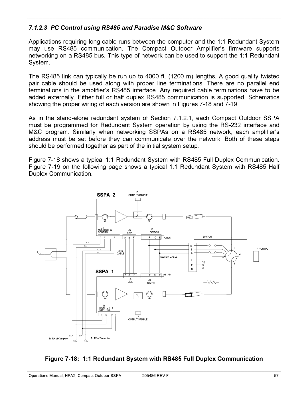 Paradise 205486 REV F manual PC Control using RS485 and Paradise M&C Software 