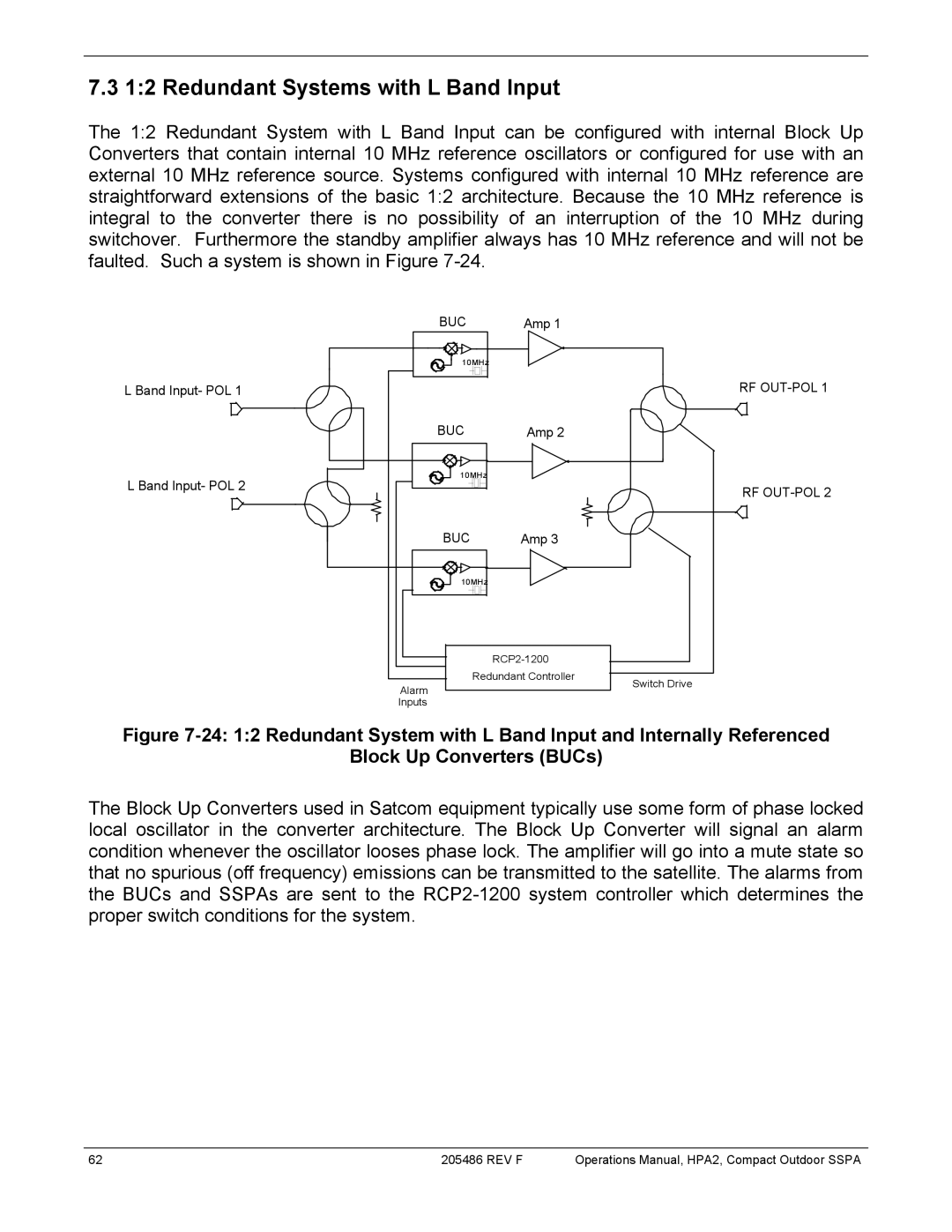 Paradise 205486 REV F manual Redundant Systems with L Band Input 