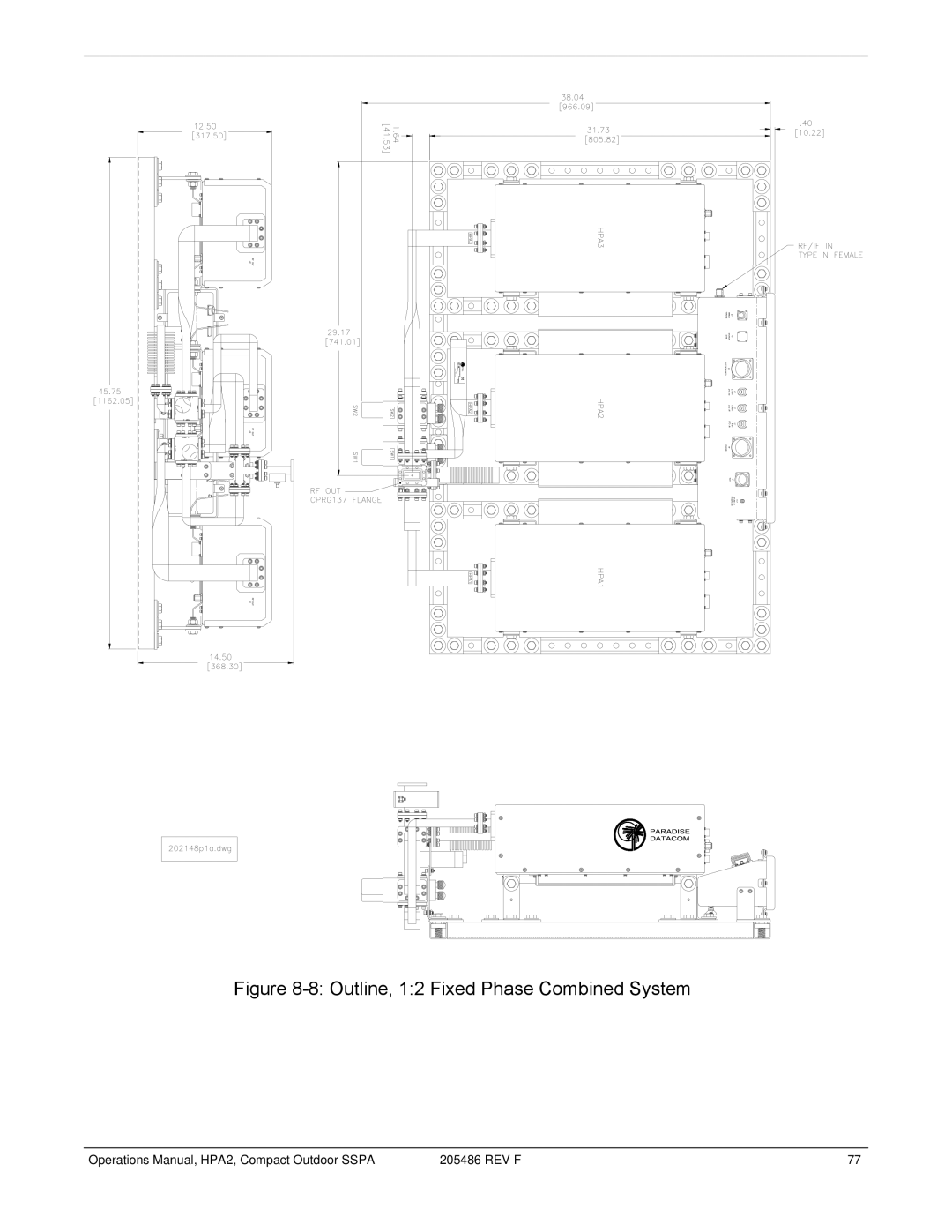 Paradise 205486 REV F manual Outline, 12 Fixed Phase Combined System 