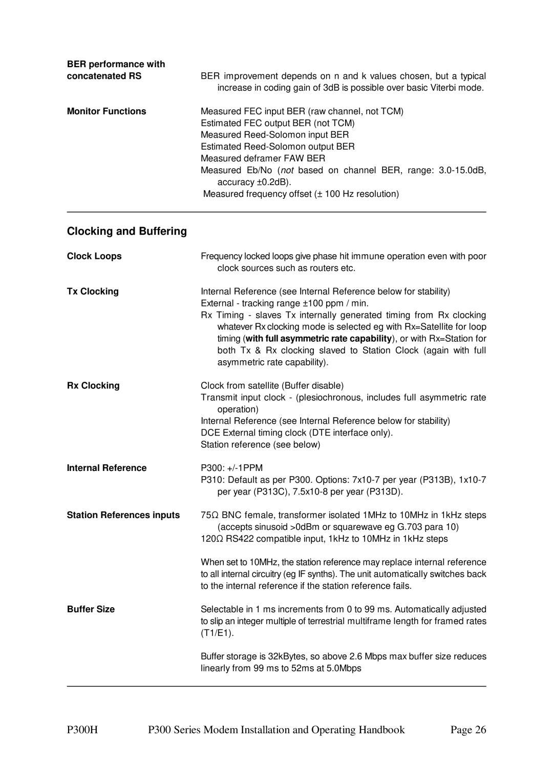 Paradise P300 specifications Clocking and Buffering 