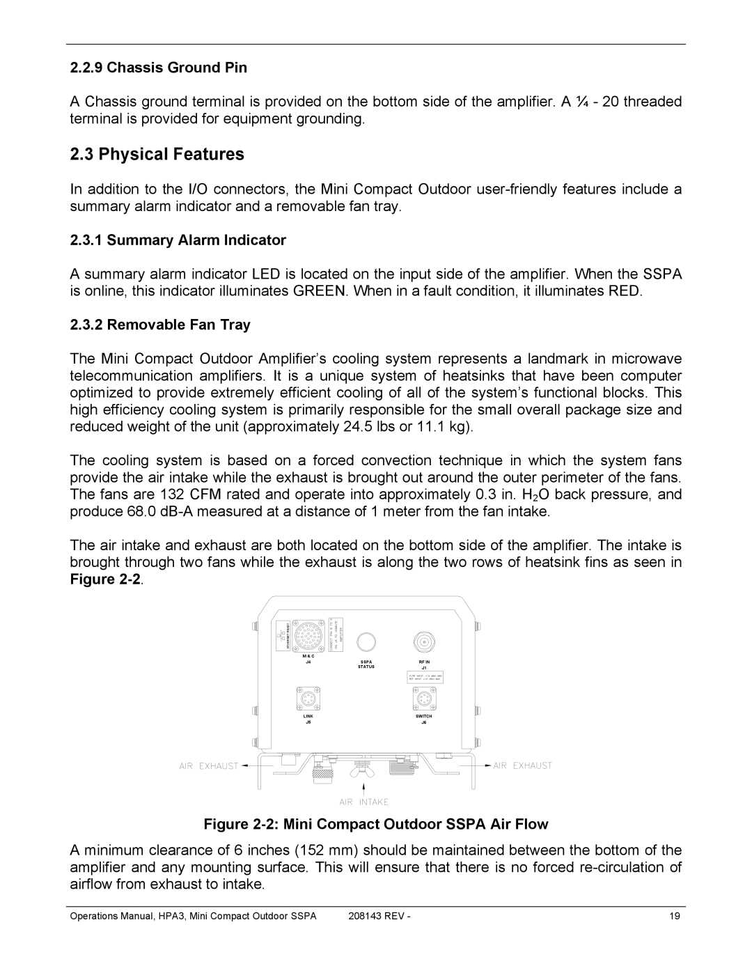 Paradise RA 5785 manual Physical Features, Chassis Ground Pin, Summary Alarm Indicator, Removable Fan Tray 