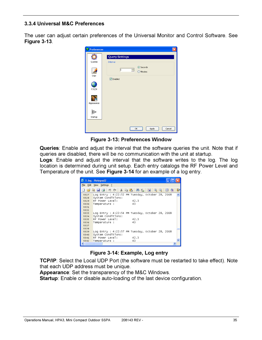 Paradise RA 5785 manual Universal M&C Preferences, Preferences Window 