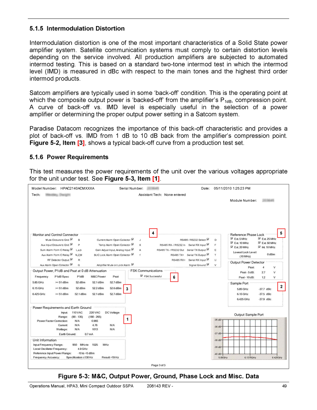 Paradise RA 5785 manual Intermodulation Distortion, Power Requirements 