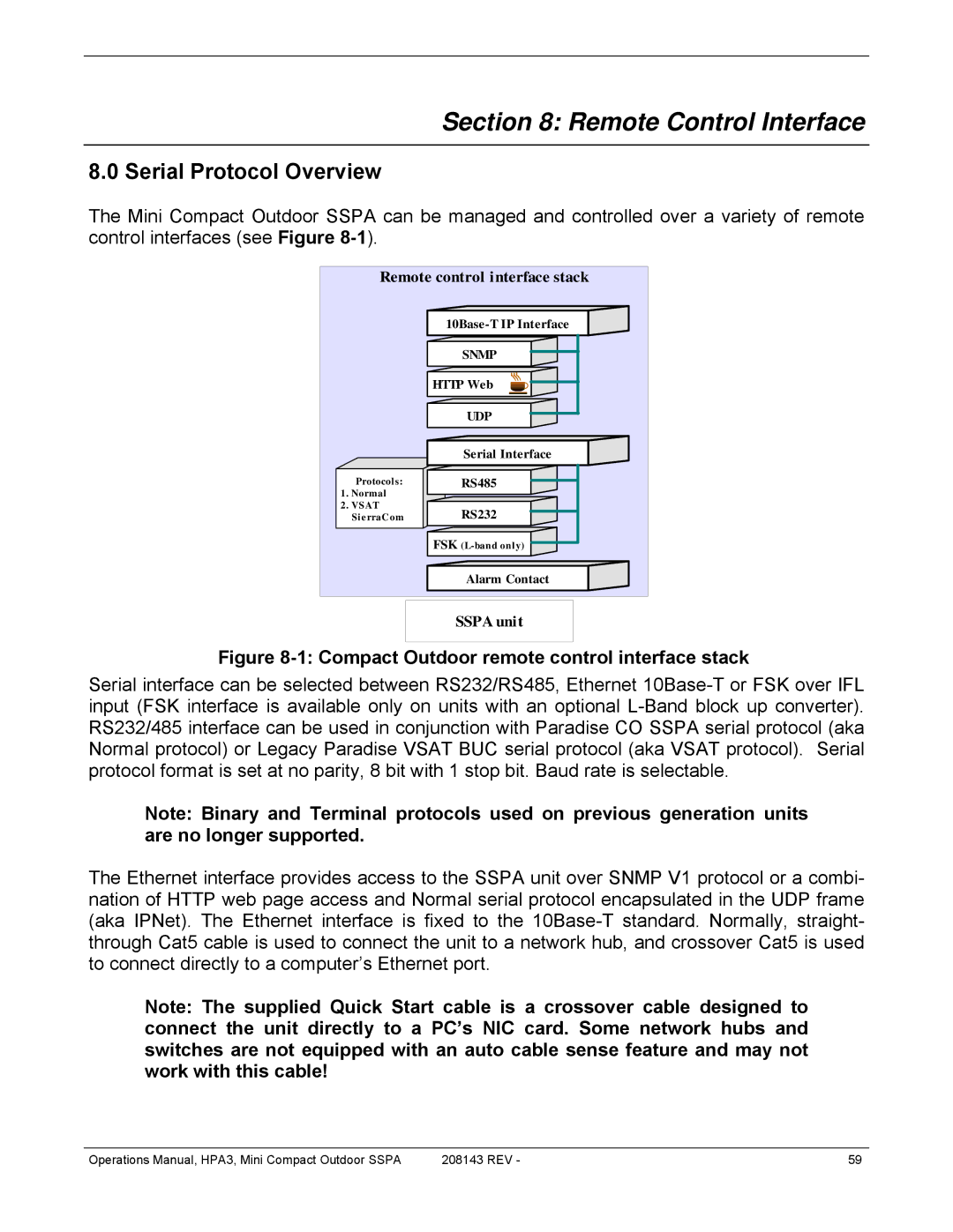 Paradise RA 5785 manual Remote Control Interface, Serial Protocol Overview 