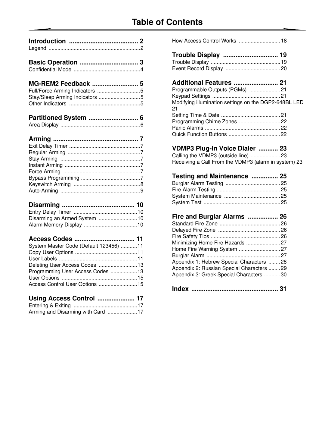 Paradox Hellas S.A EVO48, EVO192 manual Table of Contents 