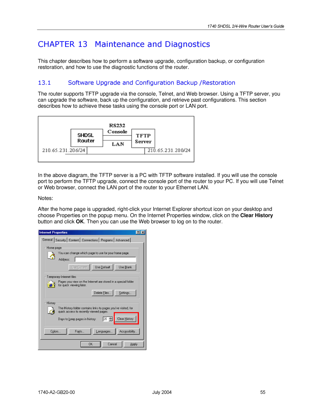 Paradyne 1740 SHDSL manual Maintenance and Diagnostics, Software Upgrade and Configuration Backup /Restoration 