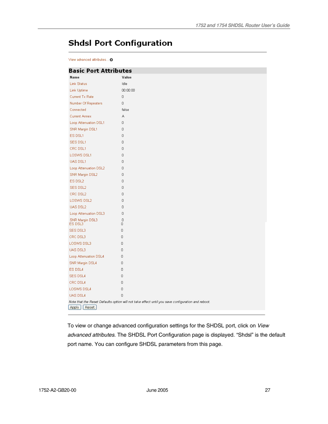 Paradyne 1754 manual Shdsl Router User’s Guide 