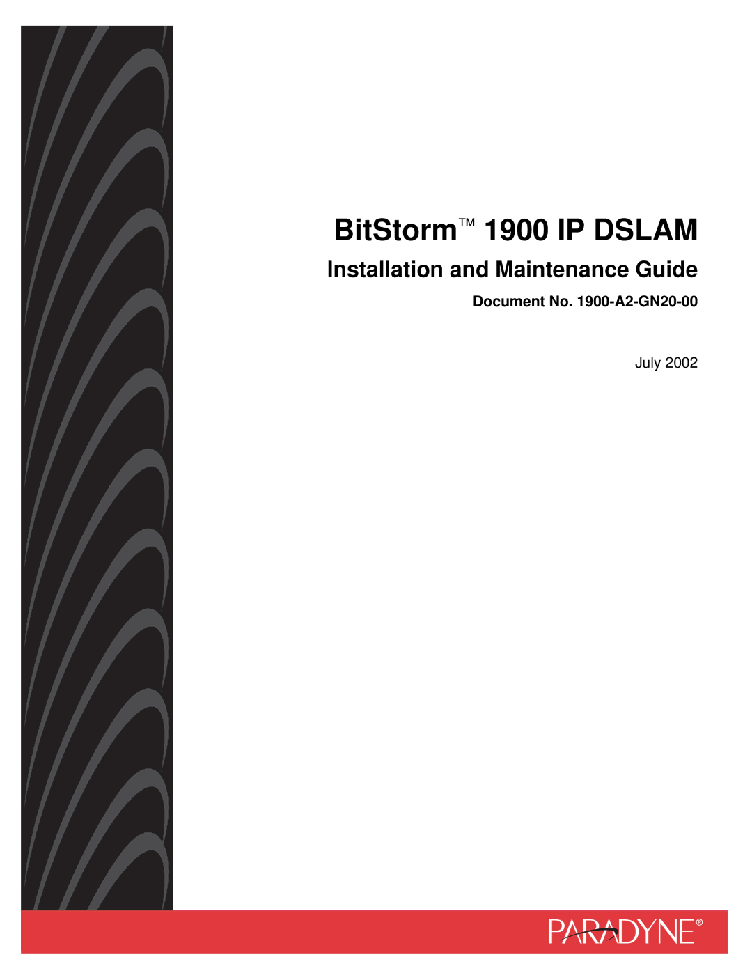 Paradyne manual BitStorm 1900 IP Dslam, Installation and Maintenance Guide 