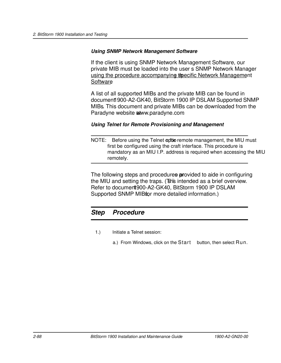 Paradyne 1900 manual Using Snmp Network Management Software 