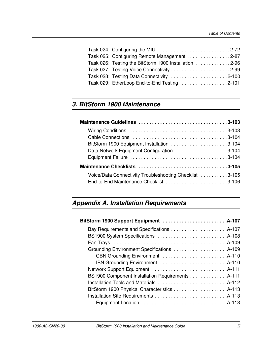 Paradyne manual BitStorm 1900 Maintenance 