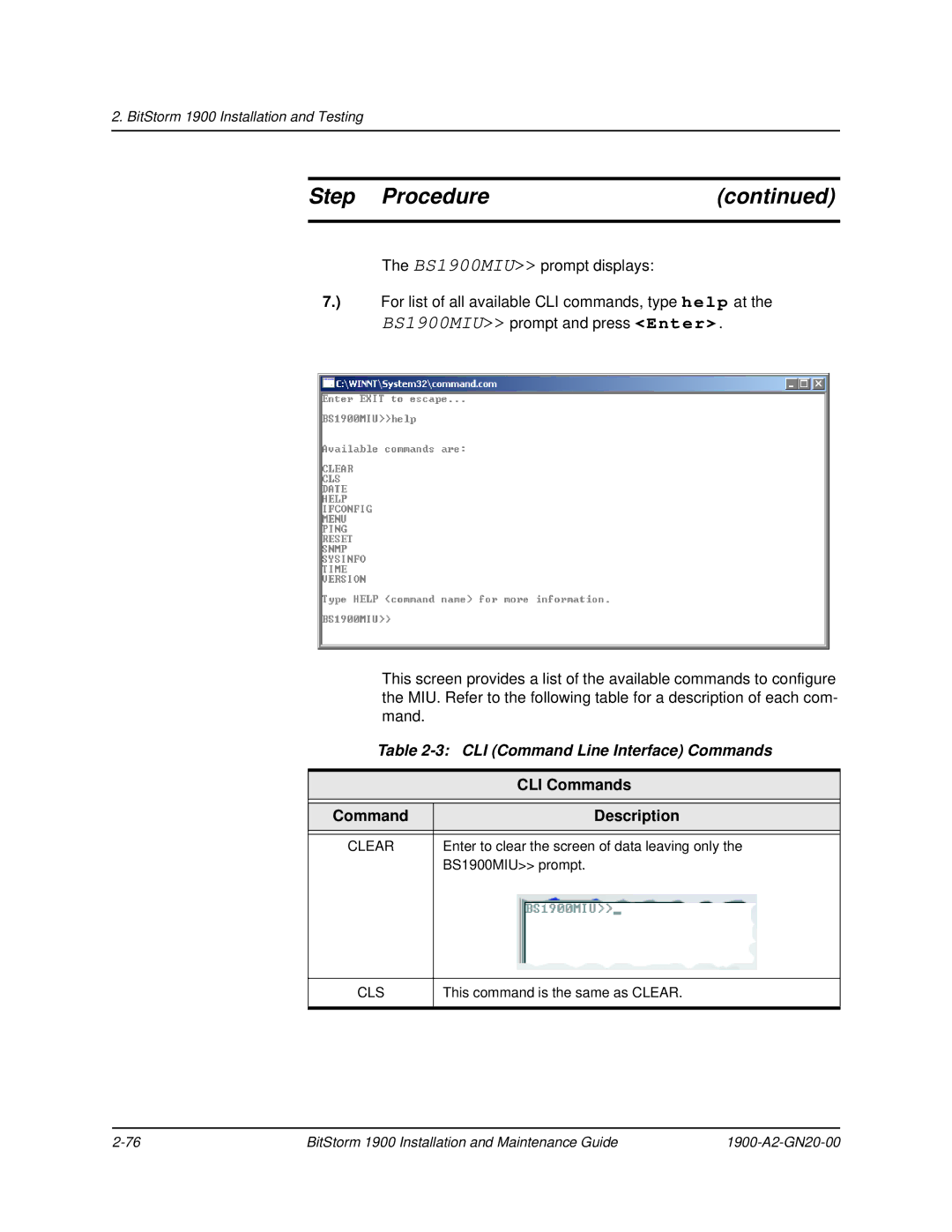 Paradyne 1900 manual CLI Command Line Interface Commands, CLI Commands, Command Description 