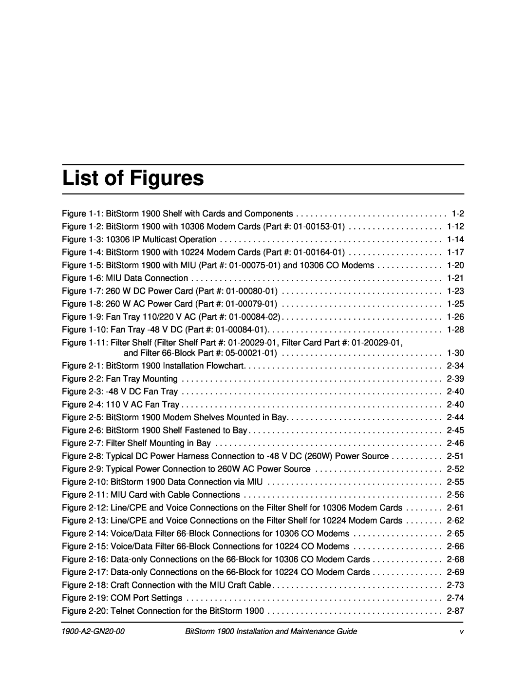 Paradyne 1900 manual List of Figures 