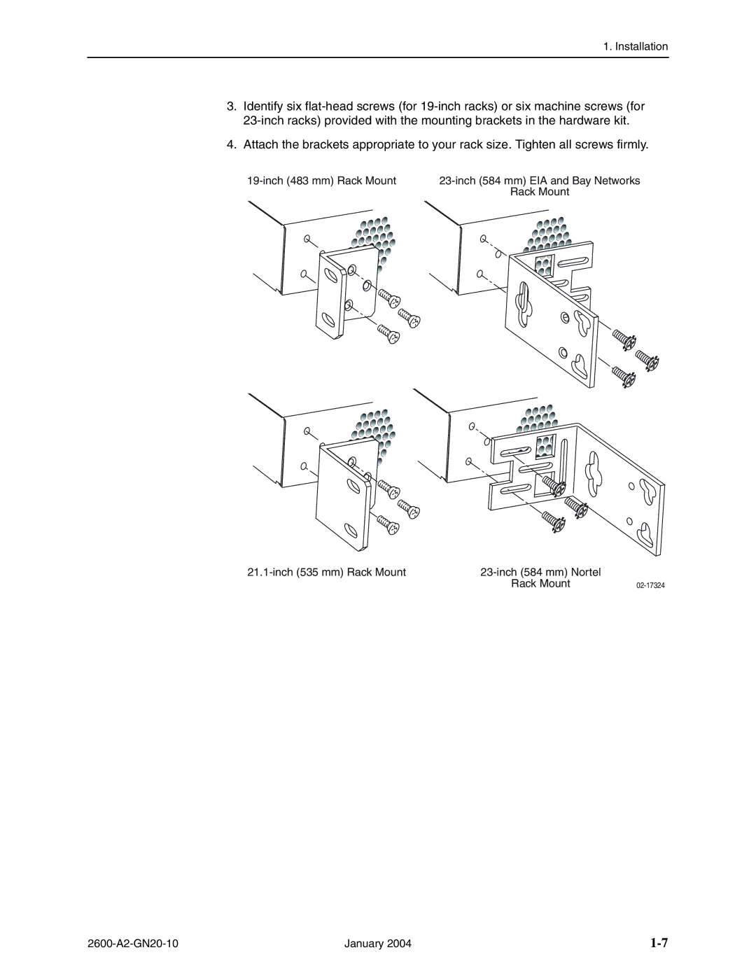 Paradyne 2600 IP DSLAM manual Inch 483 mm Rack Mount 